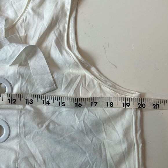 3-1 Phillip Lim Bohemian Sleeveless Lace-Front Top, White S - Picture 8 of 10